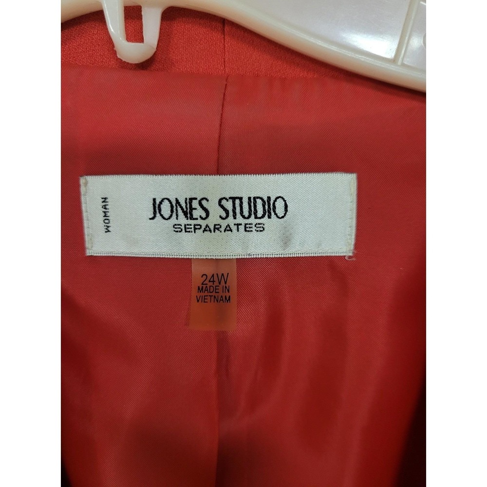 Jones Studio Womens Coral Open Blazer Jacket Fully‎ Lined Size 24W Careerwear - Picture 2 of 5